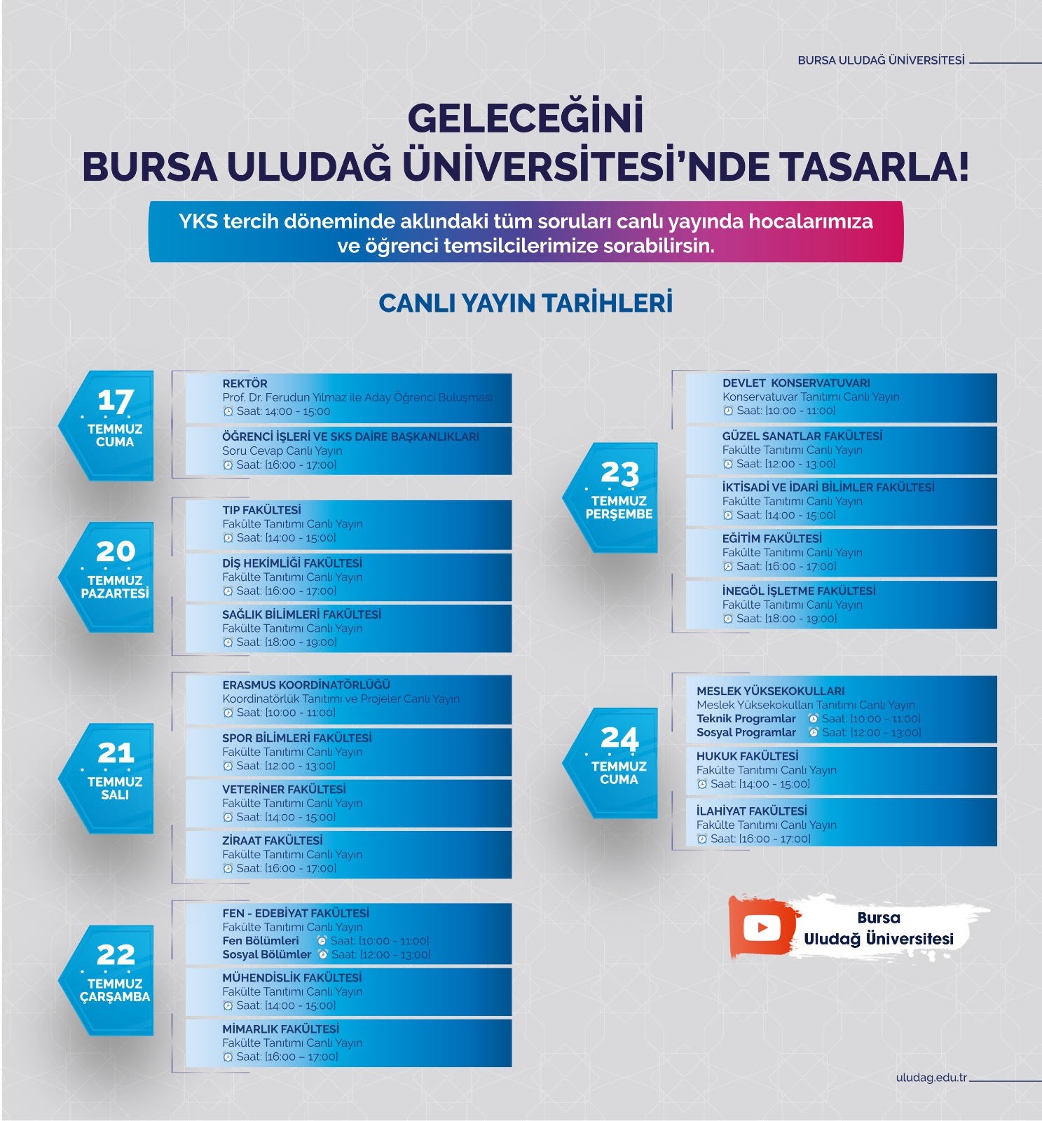 Spor Bilimleri Fakültesi Tanıtımı Canlı Yayında Gerçekleştirilecek